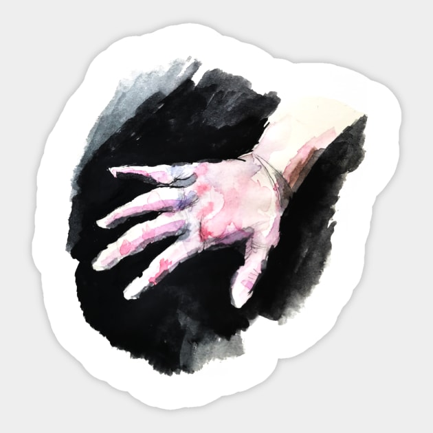 Watercolour hand Sticker by kirsai89